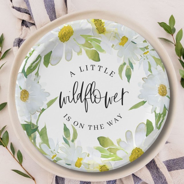 Plato De Papel Daisy Wildflower Baby Shower Floral de verano (Subido por el creador)