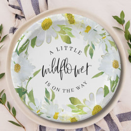 Plato De Papel Daisy Wildflower Baby Shower Floral de verano
