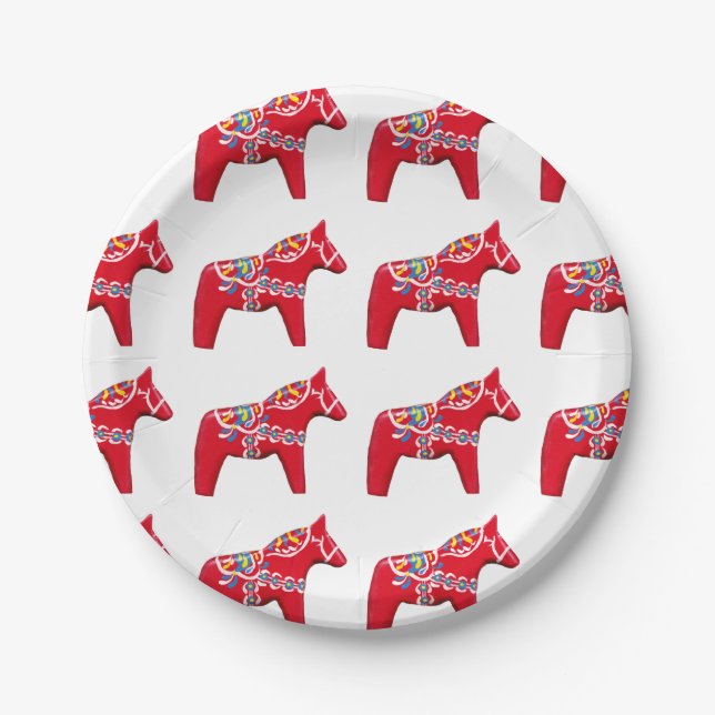 Plato De Papel Dala Horse Dinner Plate (Anverso)