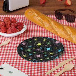 Plato De Papel Dalias Coloridas