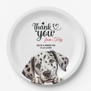 Plato De Papel Dalmatian Boda Gracias