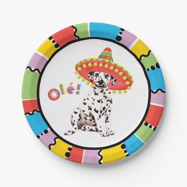 Plato De Papel Dalmatian de la fiesta (Anverso)