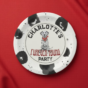 Plato De Papel Dalmatian Furever Young First Birthday Pawty