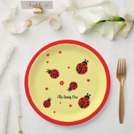 Plato De Papel Dama Mariquita Linda