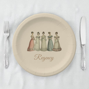 Plato De Papel Damas de Época Regencia para Fans de Jane Austen