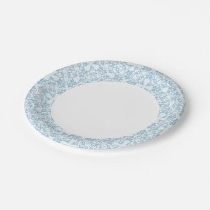 Plato De Papel Damasco azul pálido