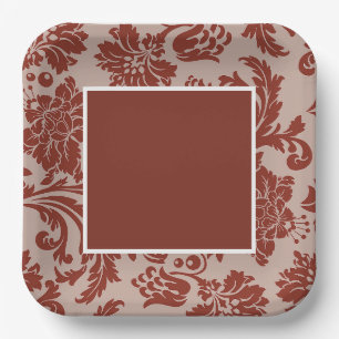 Plato De Papel Damasco de óxido de cobre