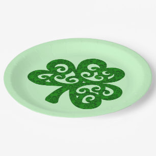 Plato De Papel Damask Clover