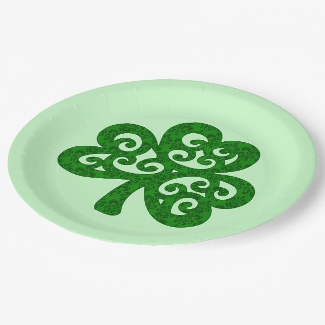 Plato De Papel Damask Clover (Angular)