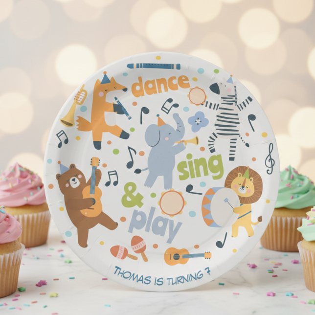 Plato De Papel Dance sing and play kids birthday (Subido por el creador)