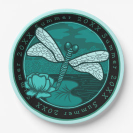 Plato De Papel Dancing Dragonfly Lago Vida