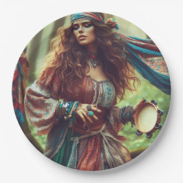 PLATO DE PAPEL DANCING GYPSI