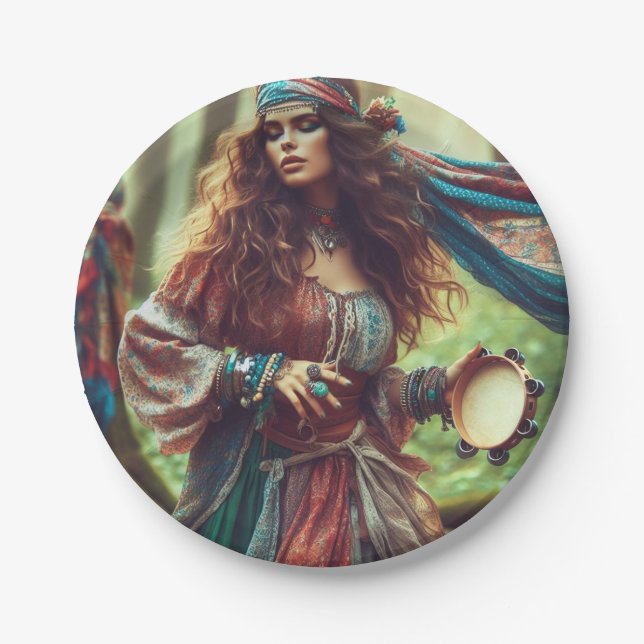 PLATO DE PAPEL DANCING GYPSI (Anverso)