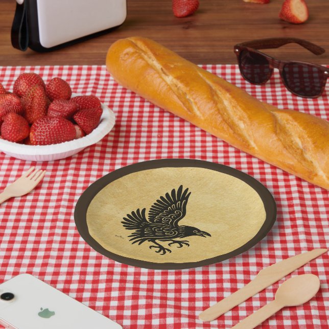 Plato De Papel Dancing Norse Raven (Picnic)