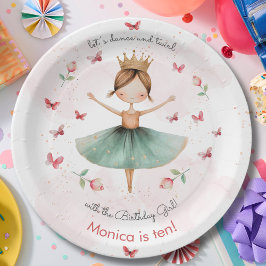 Plato De Papel Danza y vuelta lindo bailarina ballet niño cumplea