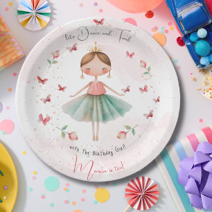 Plato De Papel Danza y vuelta lindo bailarina ballet niño cumplea