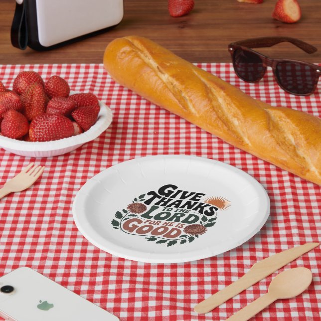 Plato De Papel Dar Gracias - Cristiano (Picnic)