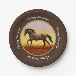 Plato De Papel Dark Bay Running Horse Brown