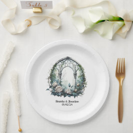 Plato De Papel Dark Fantasy Castle Window Gothic Boda