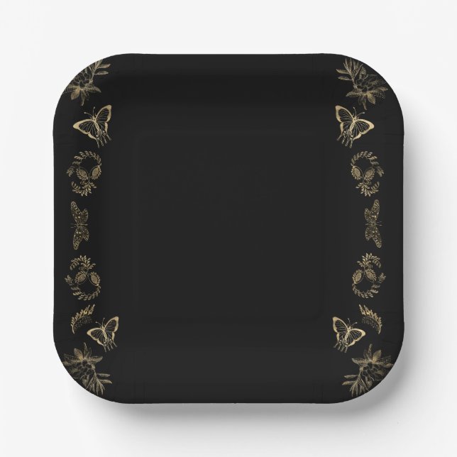 Plato De Papel Dark Victorian Gothic Halloween Party (Anverso)