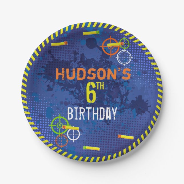 Plato De Papel Dart Birthday Party Wars Food (Anverso)