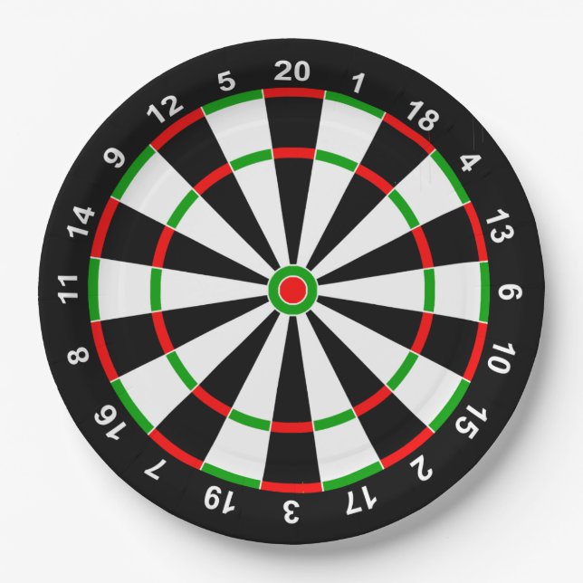 Plato De Papel Dartboard (Anverso)