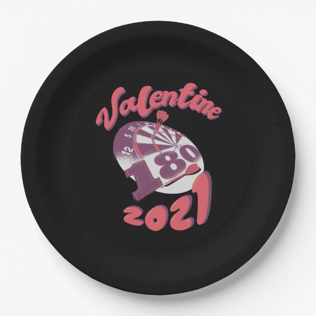 Plato De Papel Darts es mi San Valentín 2021 (Anverso)