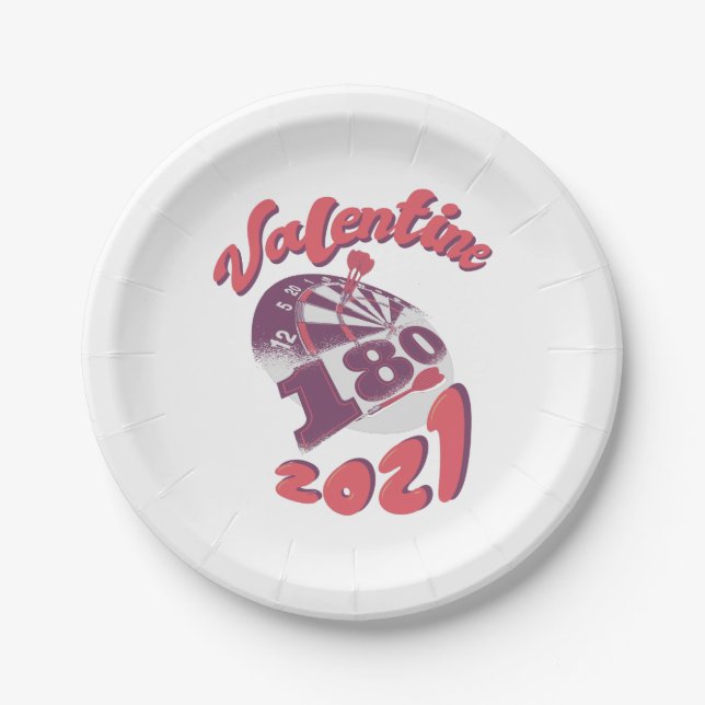 Plato De Papel Darts es mi San Valentín 2021 (Anverso)
