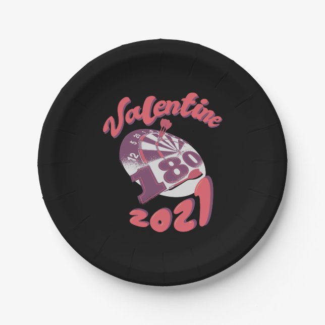 Plato De Papel Darts es mi San Valentín 2021 (Anverso)