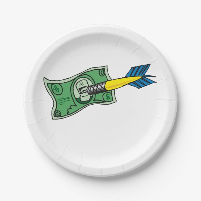 Plato De Papel Darts Money (Anverso)