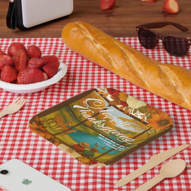 Plato de papel de Acción de Gracias (Picnic)