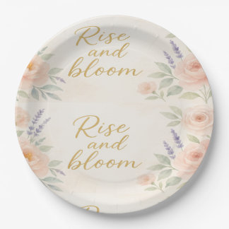Plato de Papel de Anillo Floral Boho Garden Bloom