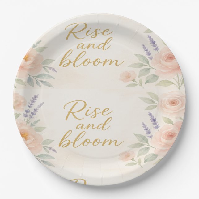 Plato de Papel de Anillo Floral Boho Garden Bloom (Anverso)