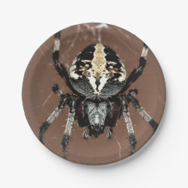Plato de papel de araña de Halloween