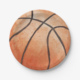 Plato de papel de baloncesto
