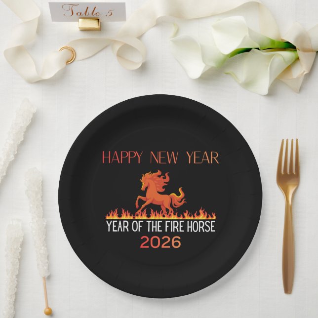 Plato de papel de caballo de fuego (Boda)
