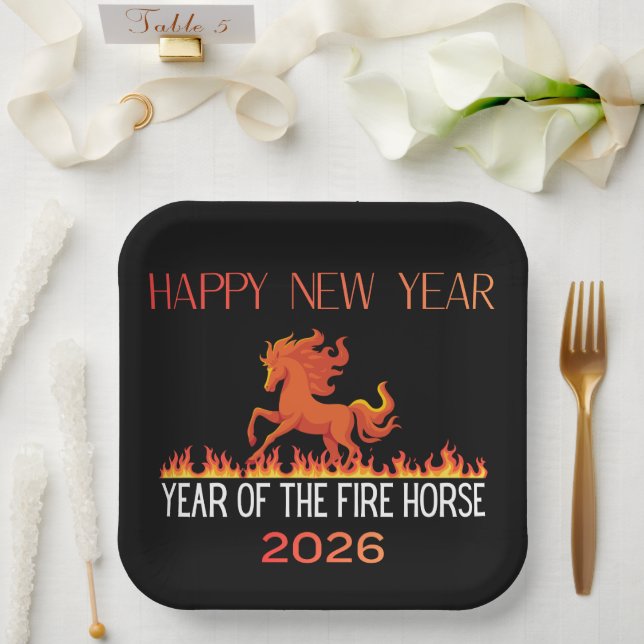 Plato de papel de caballo de fuego (Boda)