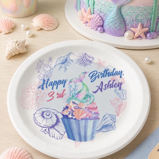 Plato de papel de cumpleaños con forma de cola de  (Subido por el creador)