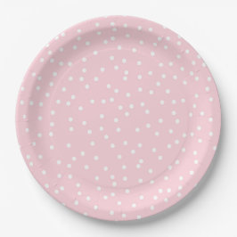 Plato de papel de cumpleaños con punto rosa