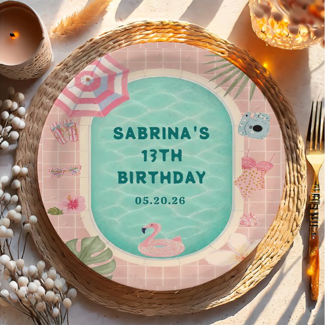 Plato de papel de cumpleaños de fiesta en la pisci (Subido por el creador)