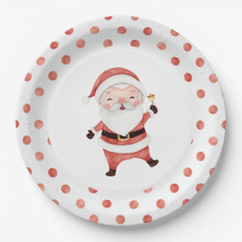 Plato de papel de cumpleaños número uno del Santa