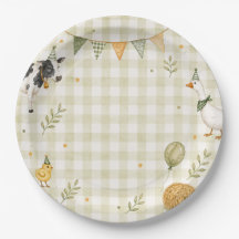 Plato de papel de cumpleaños Oh Deere Farm de 9"