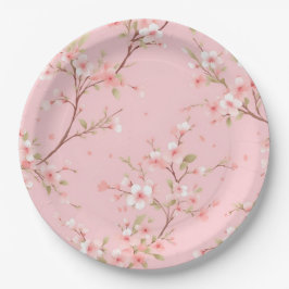Plato de papel de cumpleaños rosa Coquette