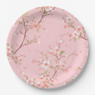 Plato de papel de cumpleaños rosa Coquette