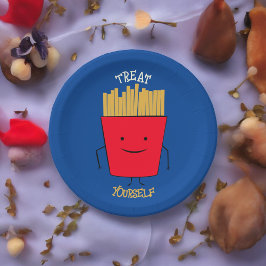 Plato de papel de dibujos animados Fries