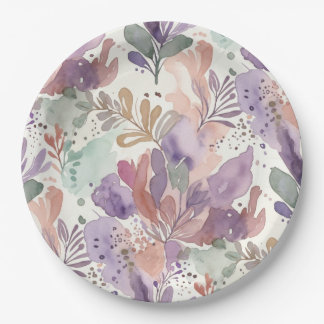 Plato de papel de diseño femenino soñador