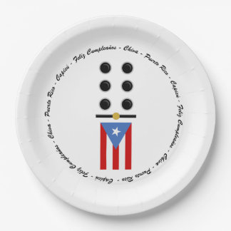 Plato de papel de dominó de Puerto Rico