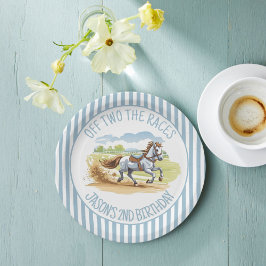 Plato De Papel De dos carreras fiesta de derby ecuestre impreso