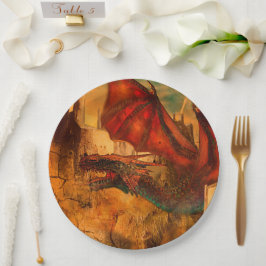 Plato de papel de dragón