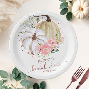 Plato de Papel de Ducha de Novia de Otoño de Calab